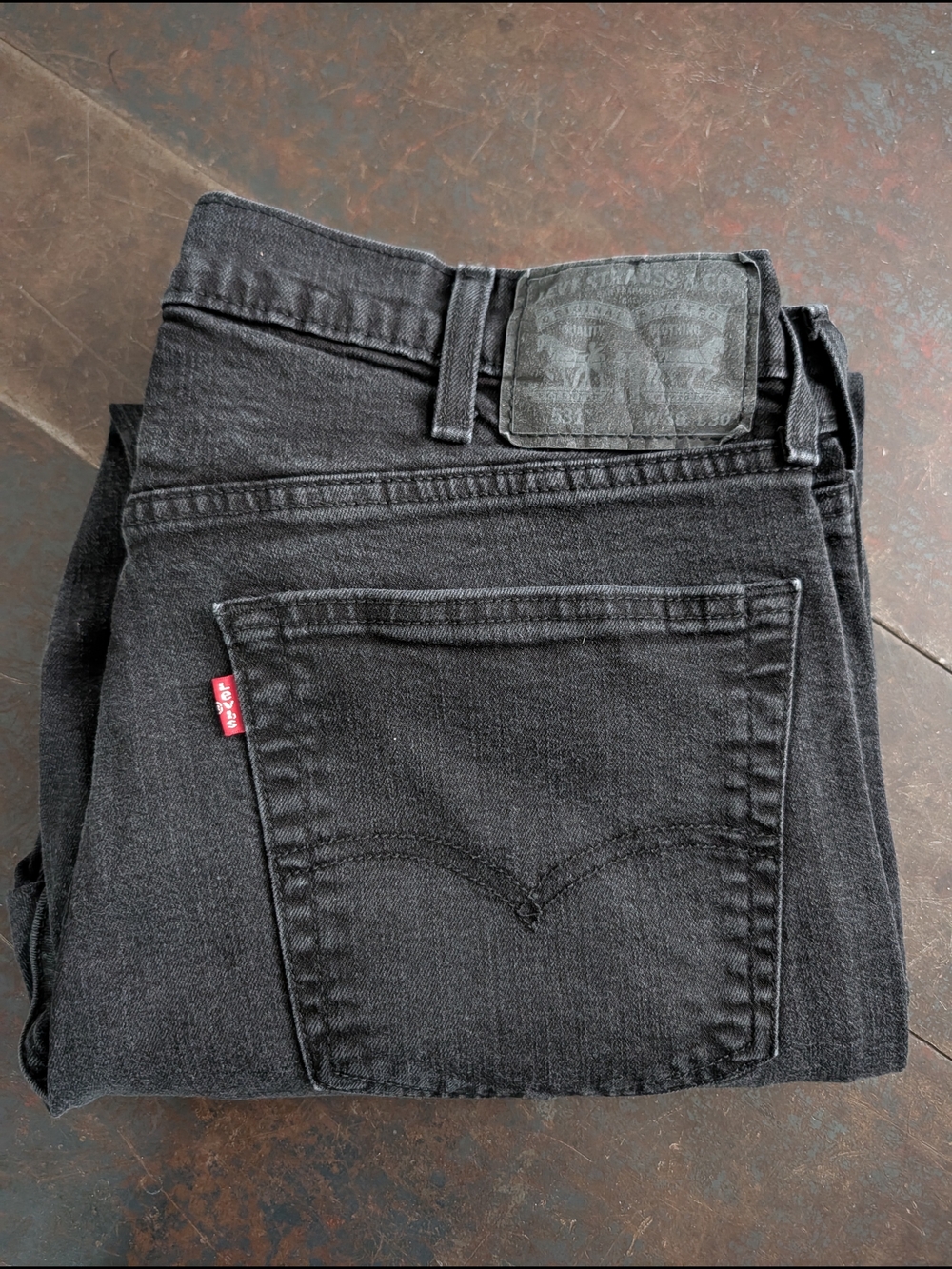 Levi's 531 Men’s Black Straight Jeans, Size 38x30